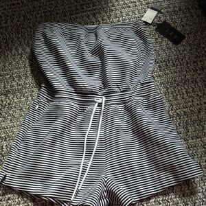 Striped Black and White Romper